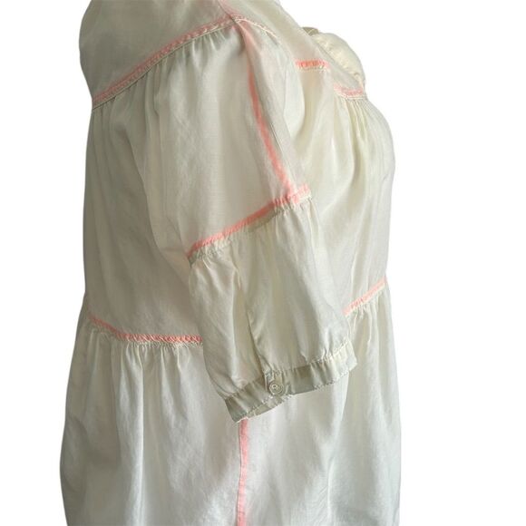 J. Crew Women's Ivory Blouse Size 2 Short Sleeve Casual Top - Picture 4 of 8